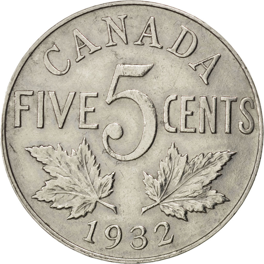 CANADA, 5 Cents, 1932, Royal Canadian Mint, KM #29, EF(40-45), Nickel, 21.2,...