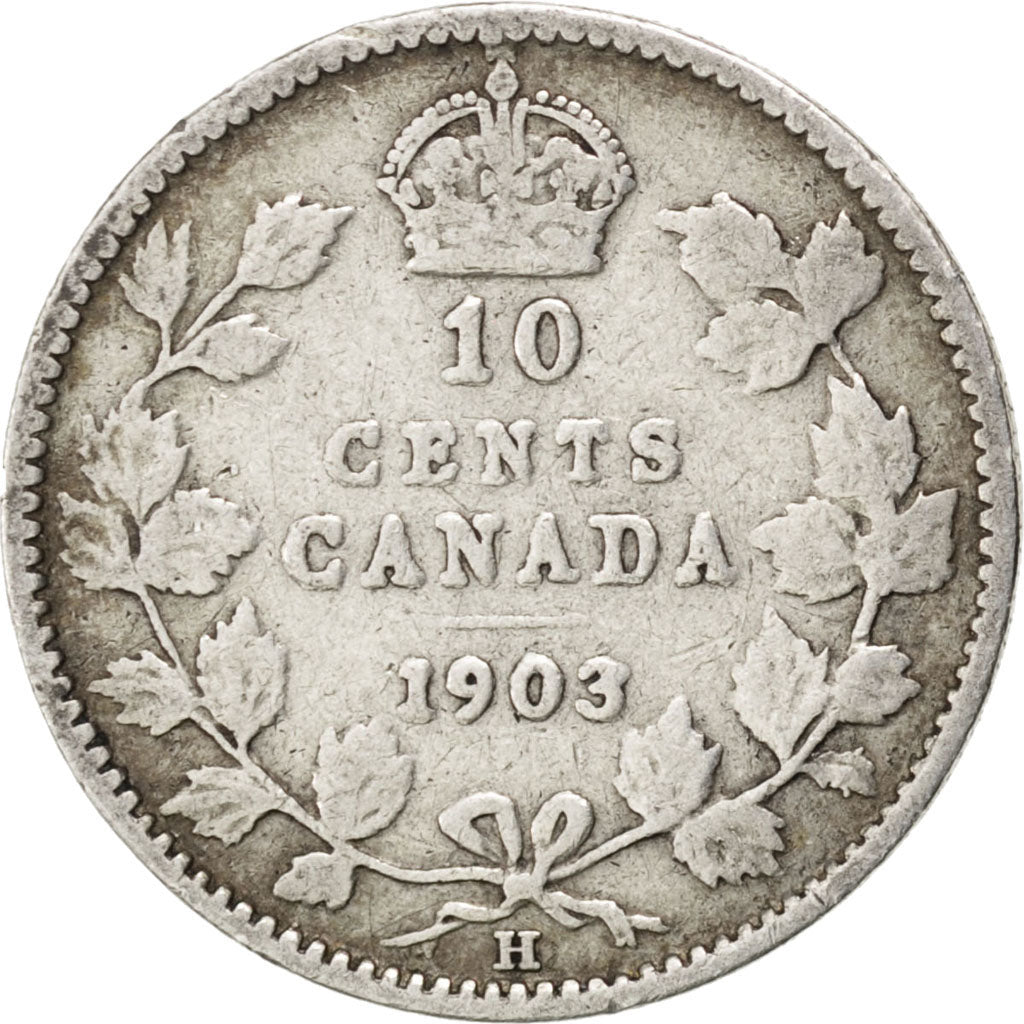 CANADA, 10 Cents, 1903, Royal Canadian Mint, KM #10, VF(20-25), Silver, 18.03,..