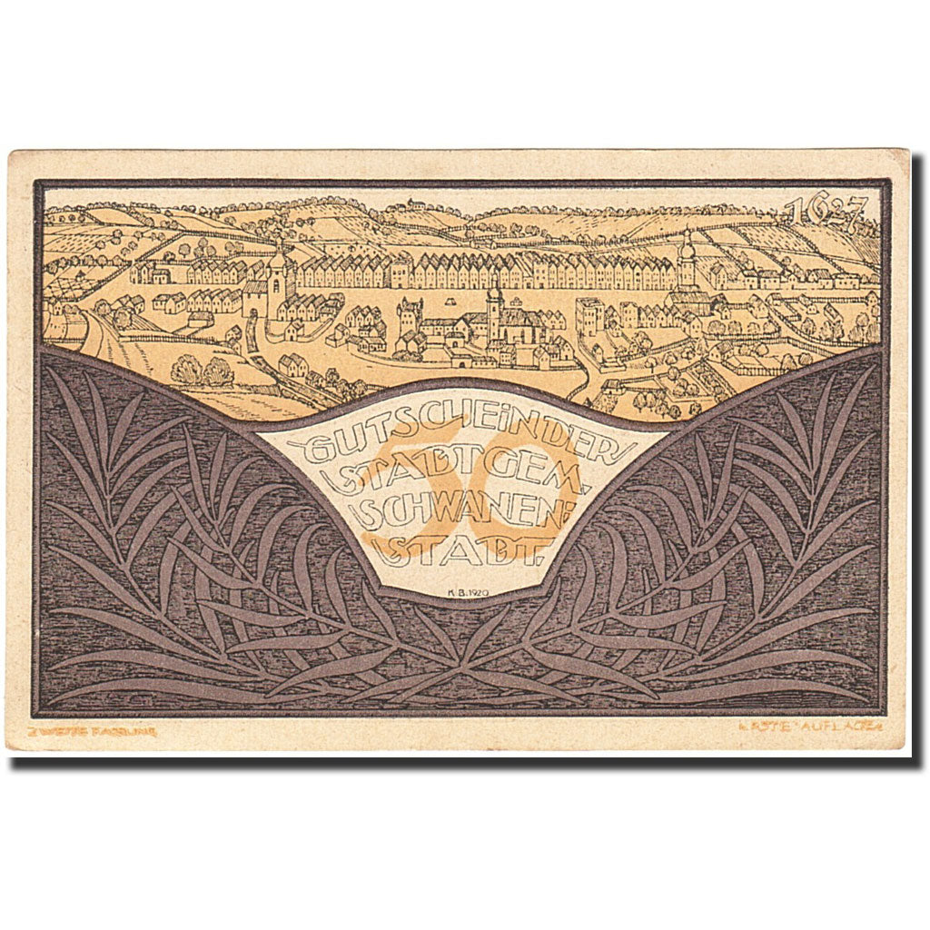 Banknote, Austria, Schwanenstadt, 50 Heller, village, 1920, 1920-12-31