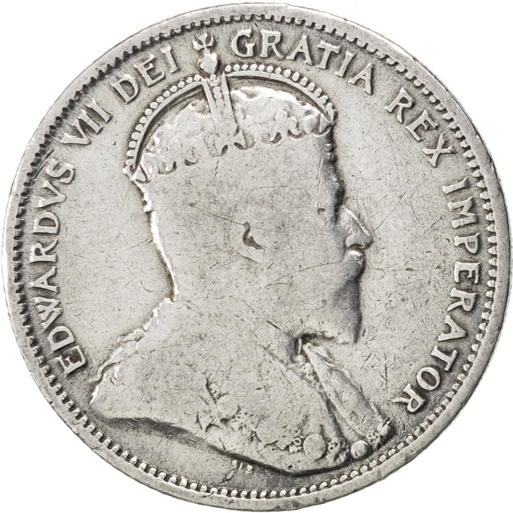 CANADA, 25 Cents, 1907, Royal Canadian Mint, KM #11, VF(20-25), Silver, 23.4,...