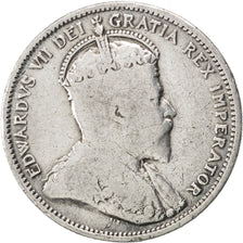 CANADA, 25 Cents, 1907, Royal Canadian Mint, KM #11, VF(20-25), Silver, 23.4,...