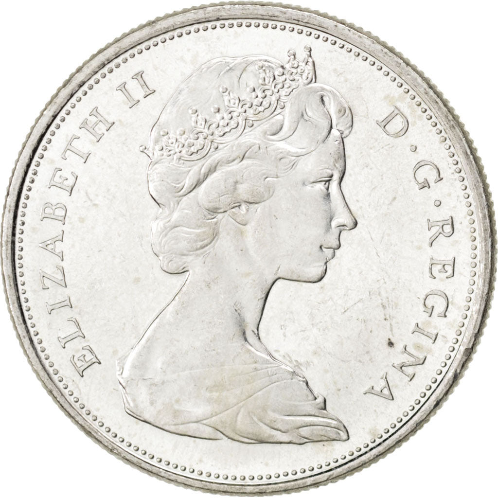 CANADA, 50 Cents, 1967, Royal Canadian Mint, KM #69, MS(63), Silver, 29.72,...