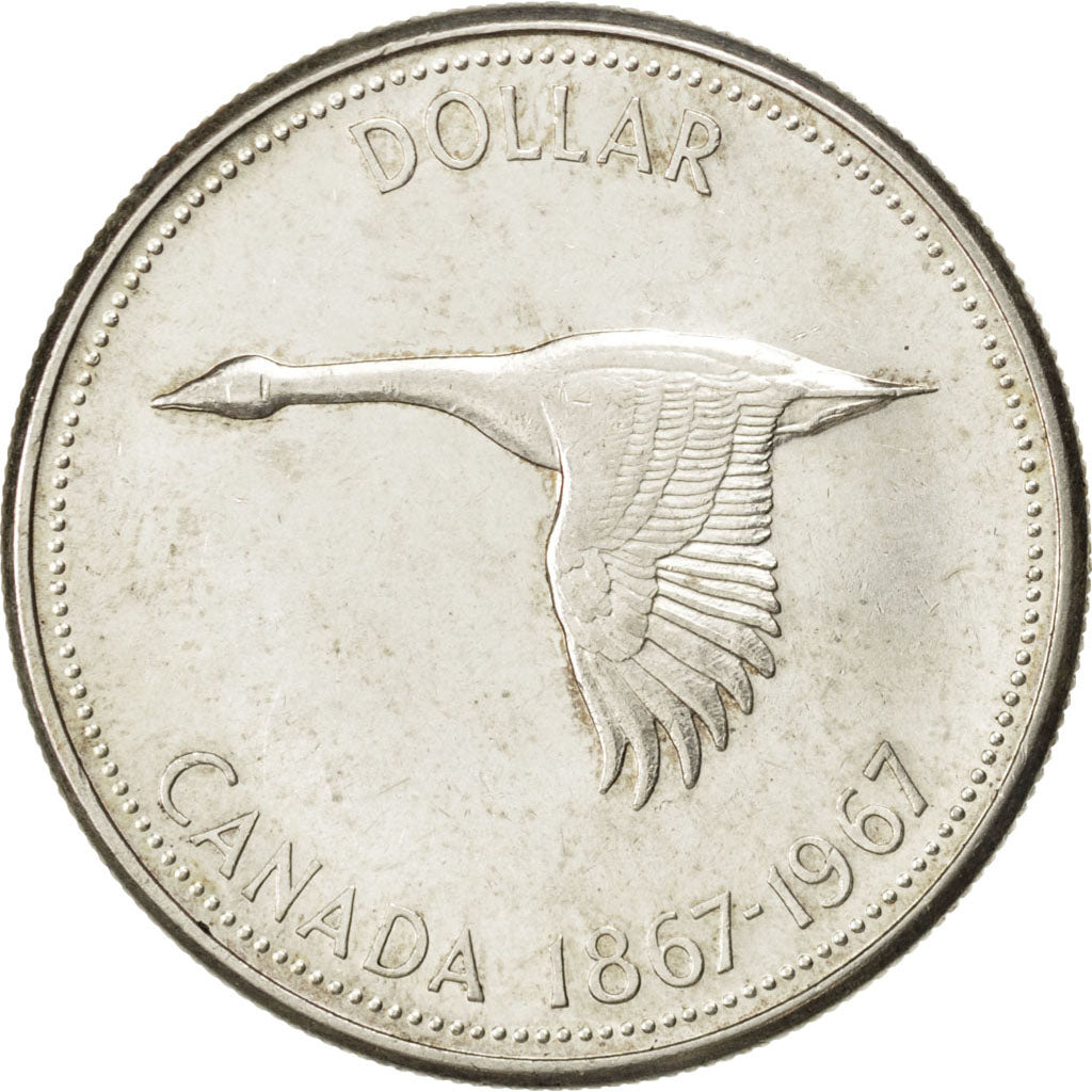 CANADA, Dollar, 1967, Royal Canadian Mint, KM #70, MS(63), Silver, 36, 23.28