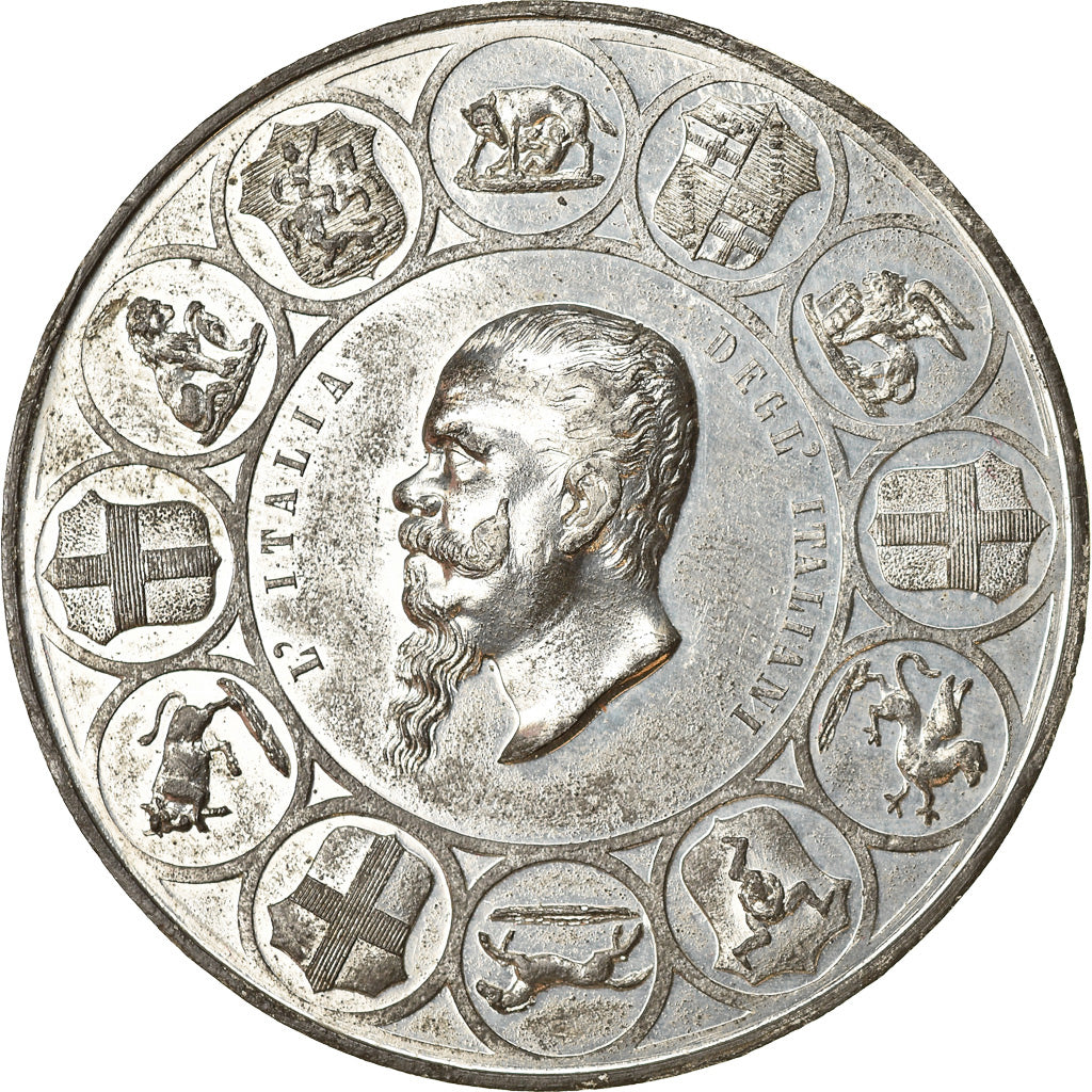 Italia, medalla, Vittorio Emanuele II, Prima Esposizione Italiana Firenze, 1861
