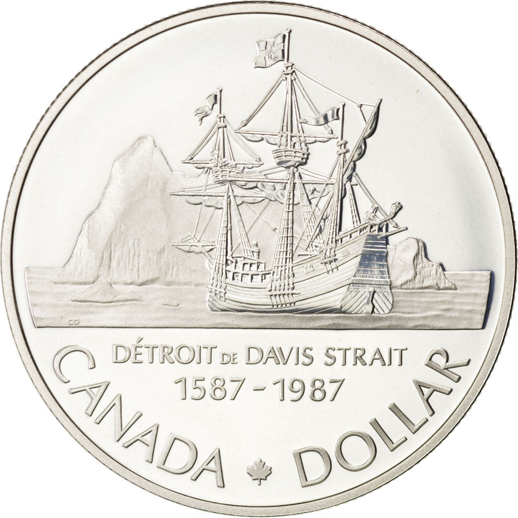 CANADA, Dollar, 1987, Royal Canadian Mint, KM #154, MS(65-70), Silver, 36, 23.37