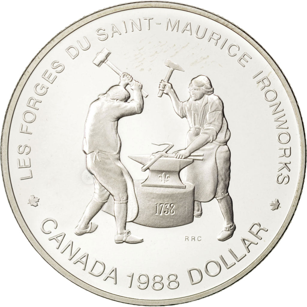 CANADA, Dollar, 1988, Royal Canadian Mint, KM #161, MS(65-70), Silver, 36, 23.32