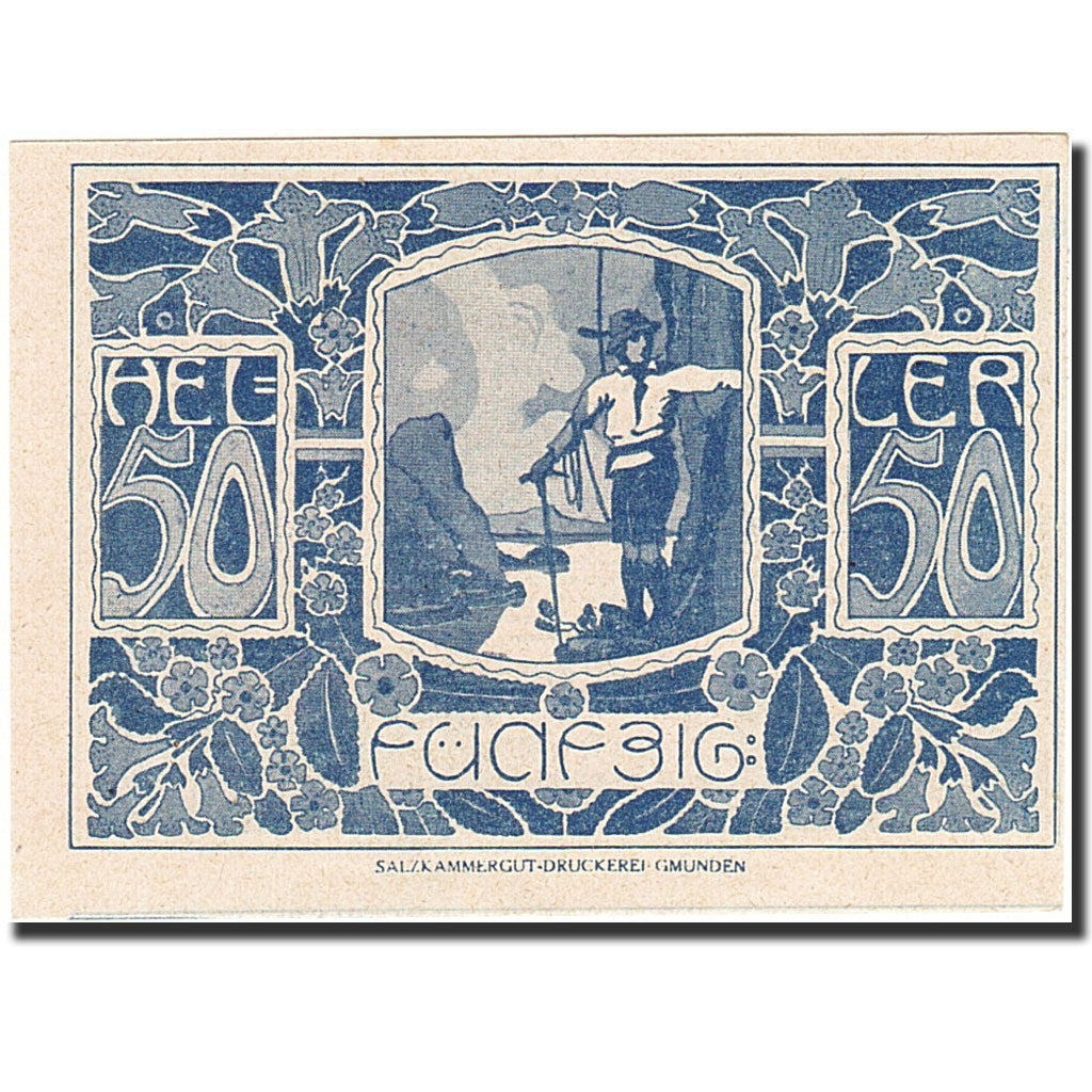 Banknote, Austria, Ebensee, 50 Heller, alpiniste, 1920, 1920-12-31, UNC(65-70)