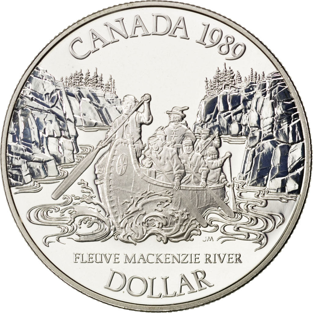 Canada, Elisabeth II, 1 Dollar 1988 rivière Mac Kenzie, KM 168