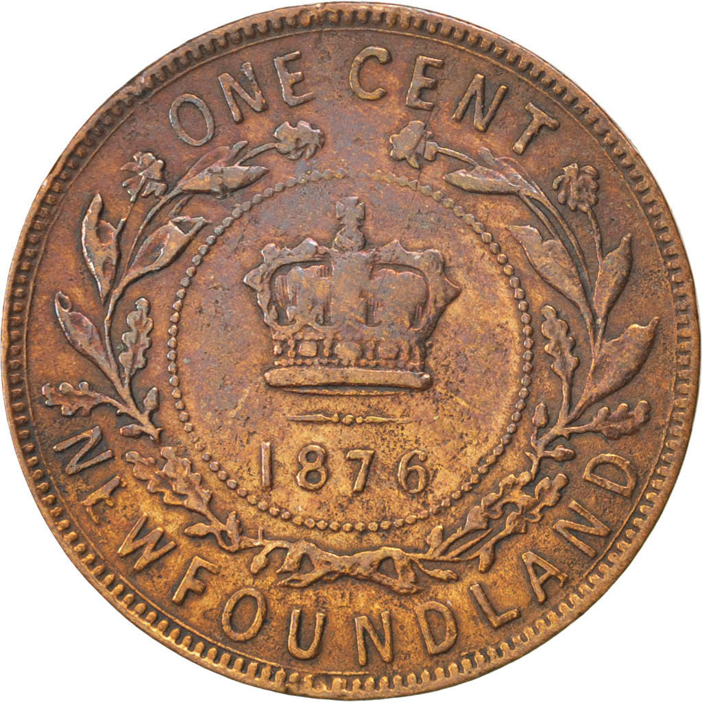 NEWFOUNDLAND, Large Cent, 1876, KM #1, VF(30-35), Bronze, 5.68