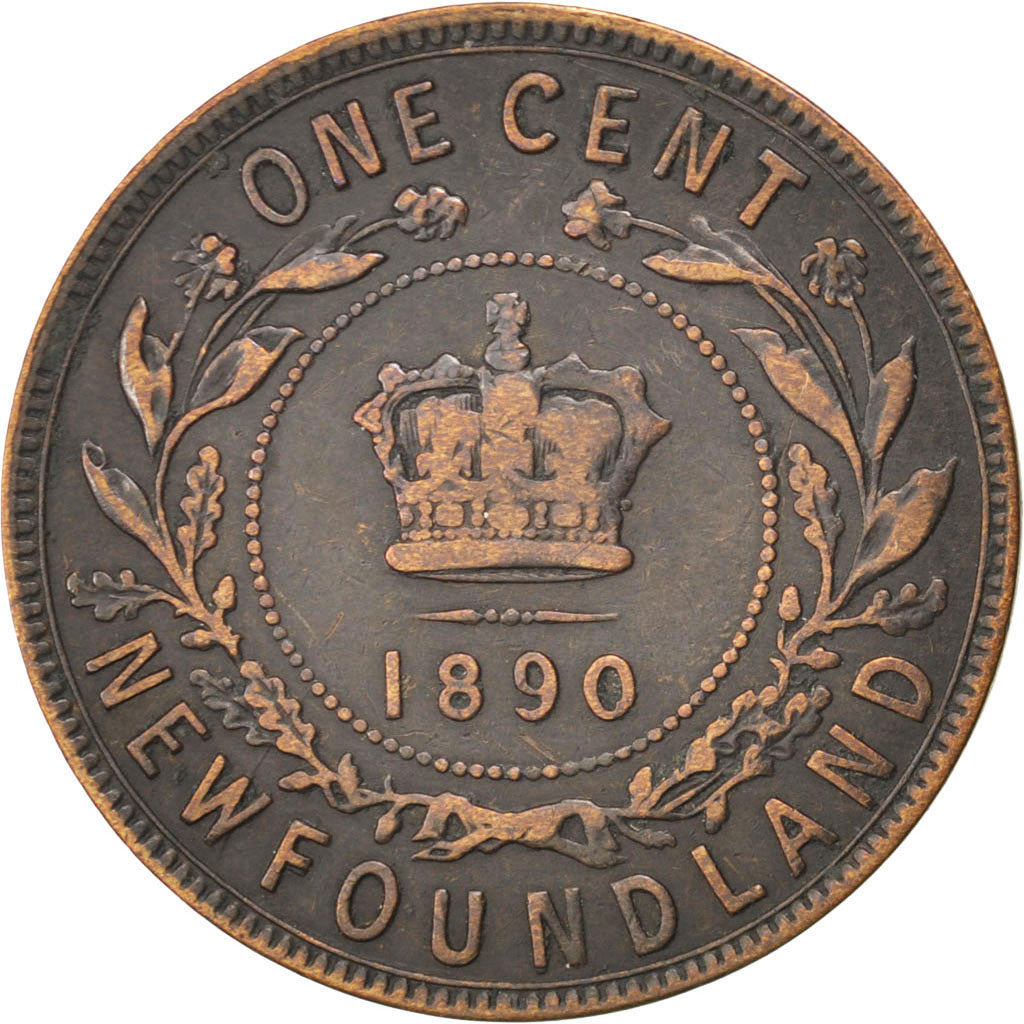 NEWFOUNDLAND, Large Cent, 1890, KM #1, VF(30-35), Bronze, 5.47