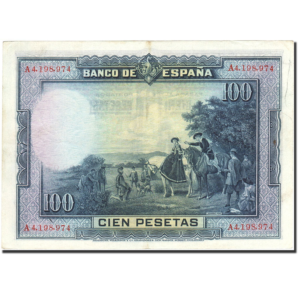 Banknote, Spain, 100 Pesetas, 1928, 1928-08-15, KM:76a, AU(50-53)