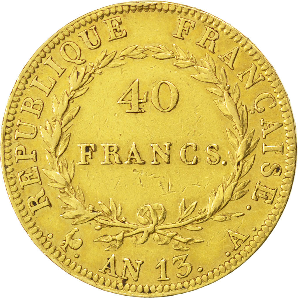 FRANCE, Napoléon I, 40 Francs, 1804, Paris, KM #664.1, EF(40-45), Gold, Gadoury