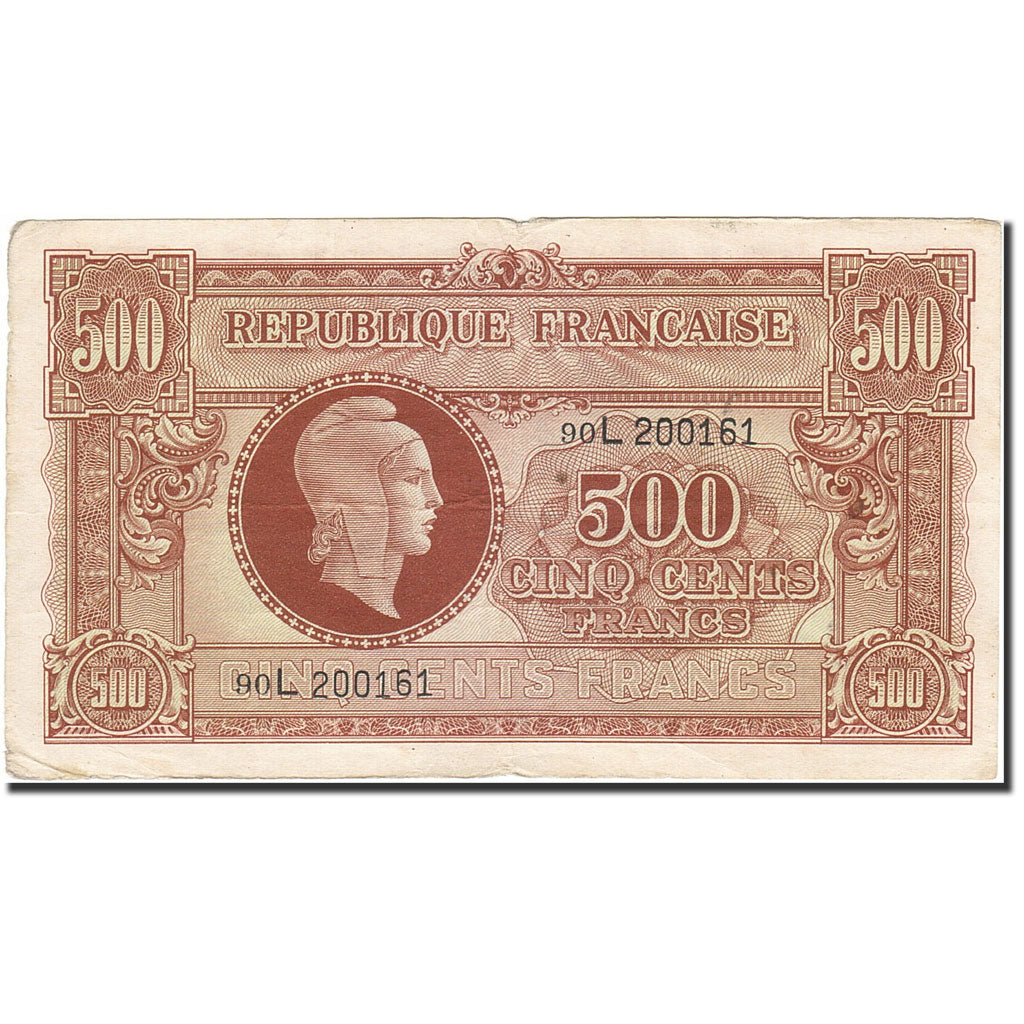 Francia, 500 Francs, 1945, 1945-06-04, BC+, Fayette:VF 11.1, KM:106