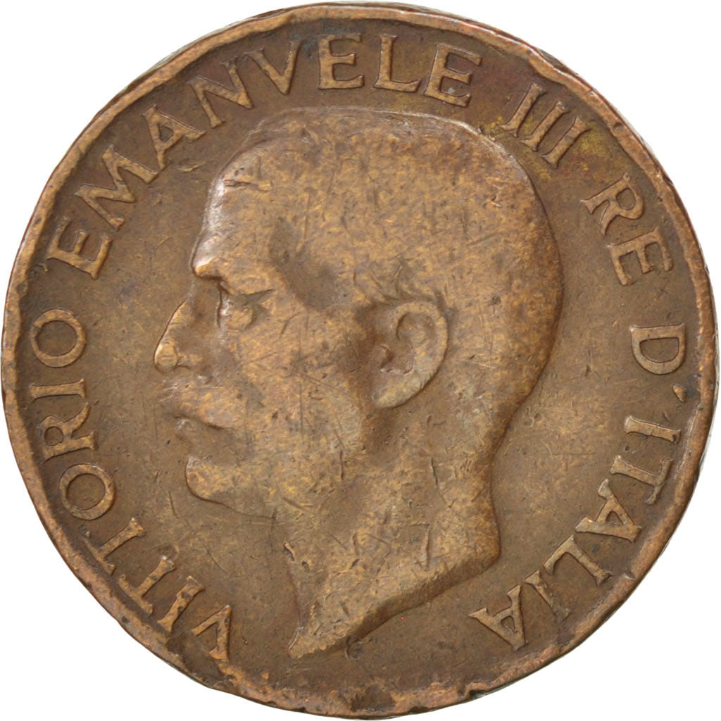 ITALY, 5 Centesimi, 1919, Rome, KM #59, VF(20-25), Bronze, 19.8, 3.22