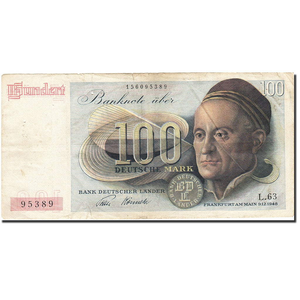 Banknote, GERMANY - FEDERAL REPUBLIC, 100 Deutsche Mark, 1948, 1948-12-09