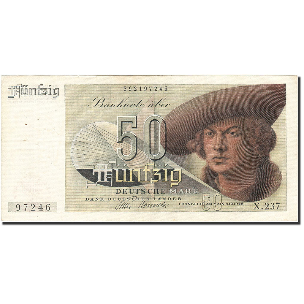 Banknote, GERMANY - FEDERAL REPUBLIC, 50 Deutsche Mark, 1948, 1948-12-09