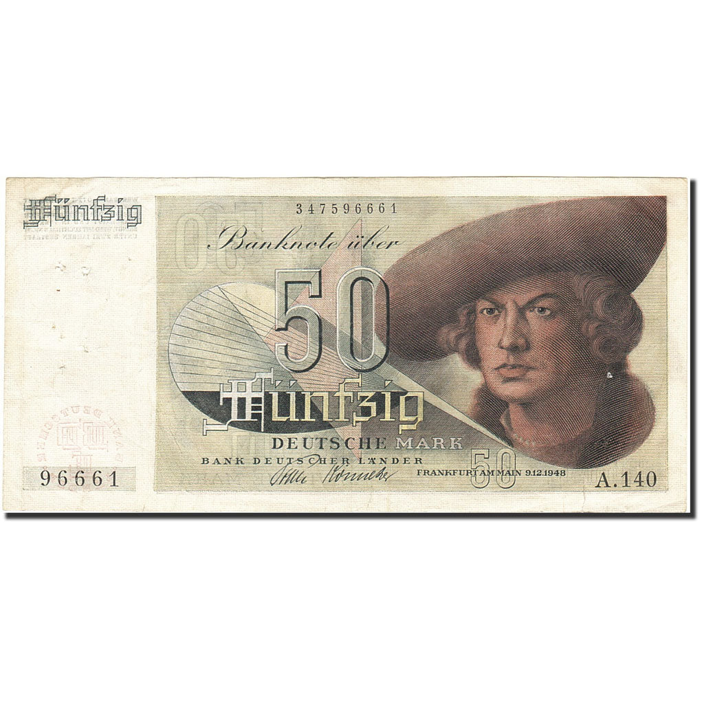 Banknote, GERMANY - FEDERAL REPUBLIC, 50 Deutsche Mark, 1948, 1948-12-09