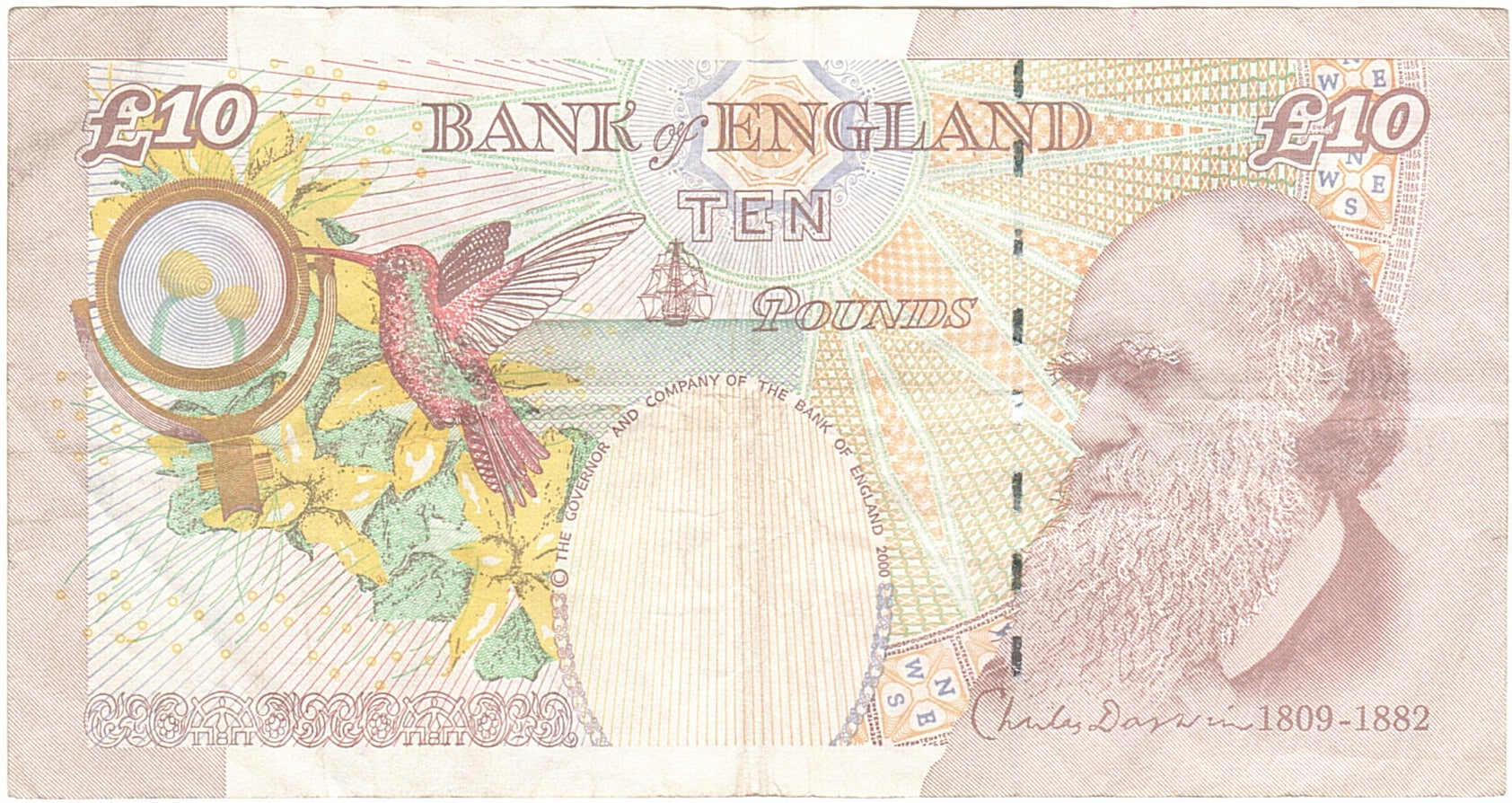 Banknote, Great Britain, 10 Pounds, 1999-2000, 2004, KM:389c, EF(40-45)