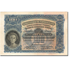 Biljet, Zwitserland, 100 Franken, 1921-1928, 1943-12-02, KM:35q, TTB+