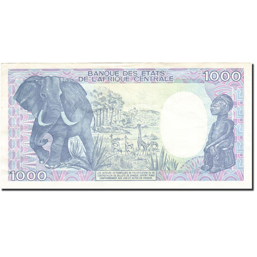 Banknote, Gabon, 1000 Francs, 1986, 1990-01-01, KM:10a, AU(55-58)