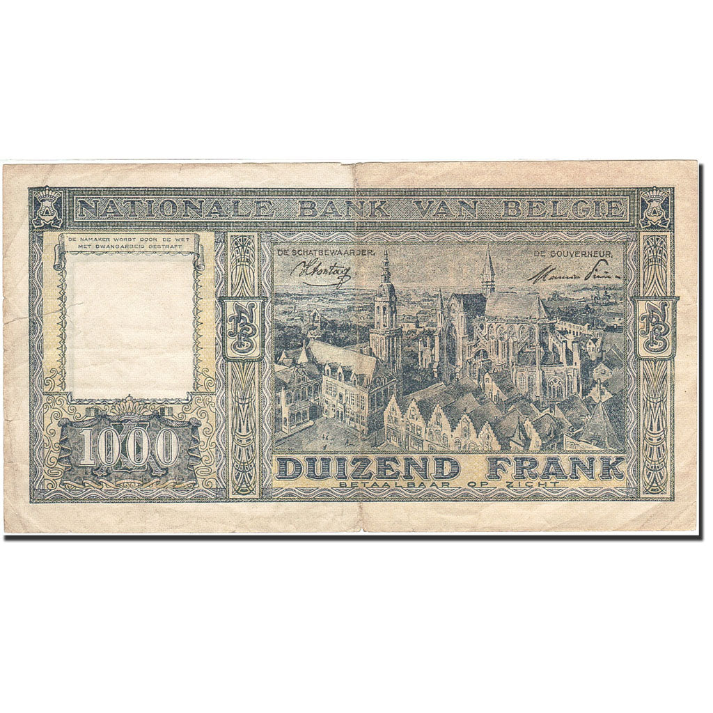 Banconote, Belgio, 1000 Francs, 1944-1945, KM:128b, 1944-12-18, MB