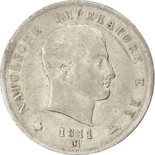 ITALIAN STATES, 5 Lire, 1811, Milan, KM #10.4, EF(40-45), Silver, 24.81