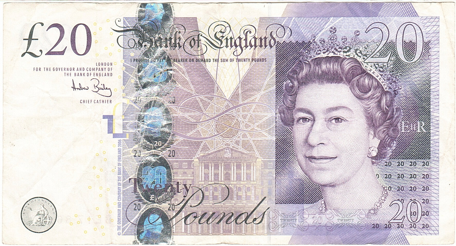 Banknote, Great Britain, 20 Pounds, 2006, 2006, KM:392a, EF(40-45)