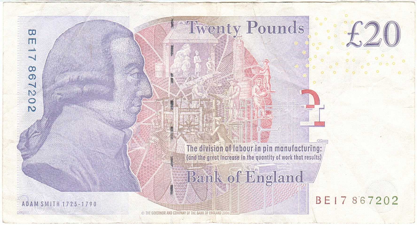 Banknote, Great Britain, 20 Pounds, 2006, 2006, KM:392a, EF(40-45)