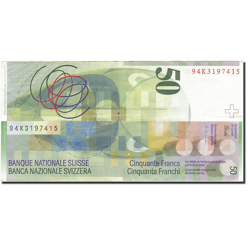 Banknote, Switzerland, 50 Franken, 1994-1998, 1994, KM:70, AU(50-53)