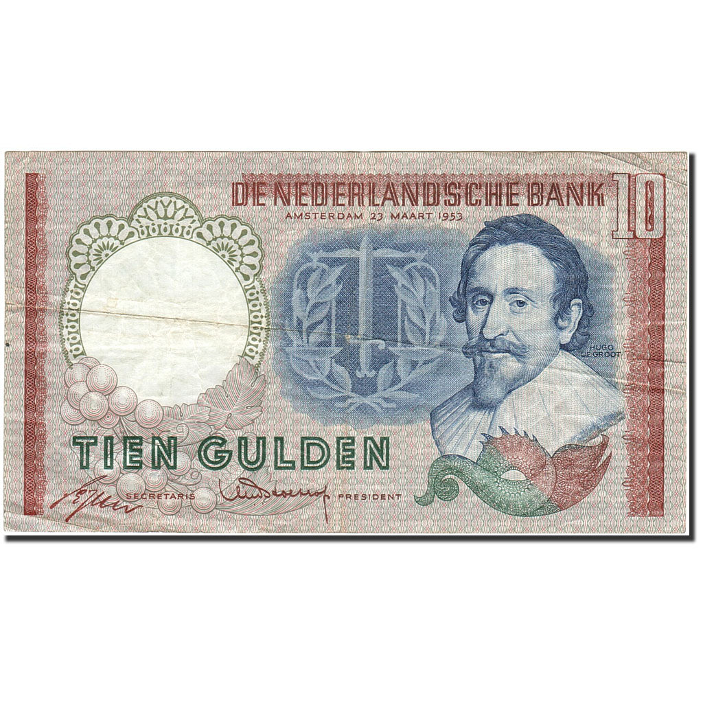 Geldschein, Niederlande, 10 Gulden, 1953-1956, 1953-03-23, KM:85, SS