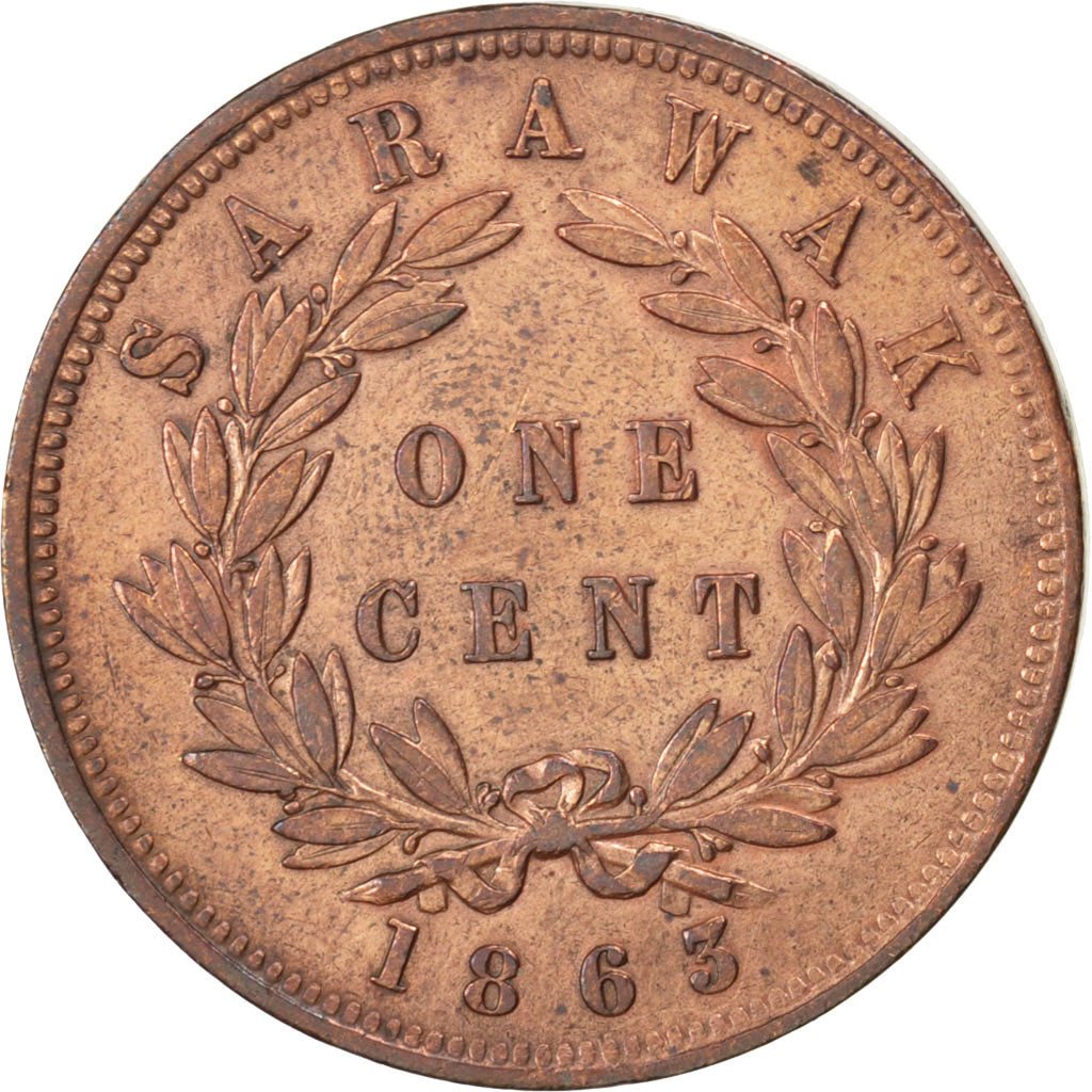 Sarawak, James Brooke, Cent, 1863, SPL-, Rame, KM:3
