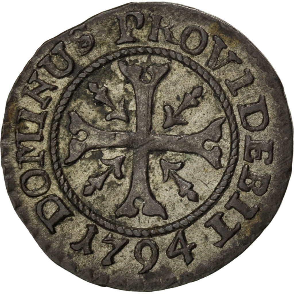 SWISS CANTONS, 1/2 Kreuzer, Vierer, 1794, Bern, KM #122, AU(50-53), Billon, 0.58