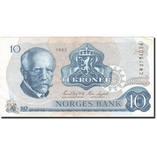 Biljet, Noorwegen, 10 Kroner, 1962-1972, 1983, KM:36c, TTB+