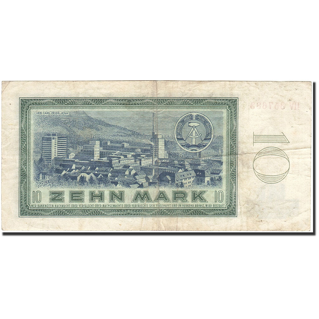 Banknote, Germany - Democratic Republic, 10 Mark, 1964, 1964, KM:23a, VF(20-25)