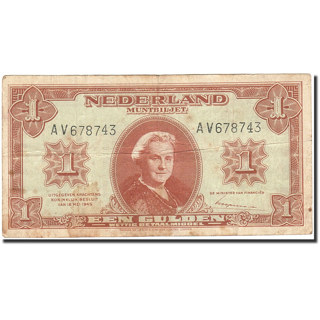 Banknote, Netherlands, 1 Gulden, 1945, 1945-05-18, KM:70, F(12-15)
