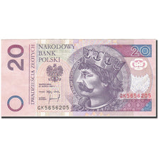 Geldschein, Polen, 20 Zlotych, 1994, 1994-03-25, KM:174a, VZ