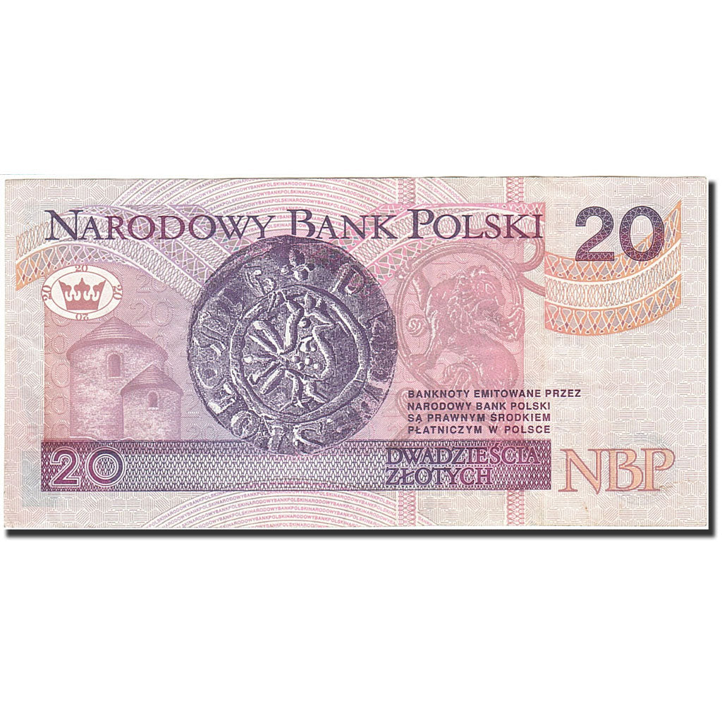 Geldschein, Polen, 20 Zlotych, 1994, 1994-03-25, KM:174a, VZ