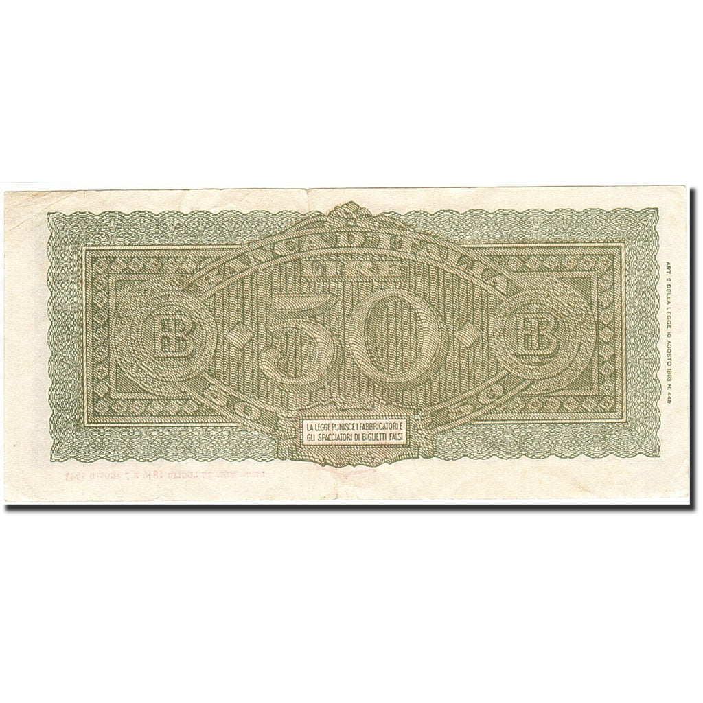 Banknote, Italy, 50 Lire, 1944, 1944-12-10, KM:74a, EF(40-45)
