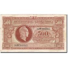 France, 500 Francs, 1945, 1945-06-04, VF(30-35), Fayette:VF11.2, KM:106