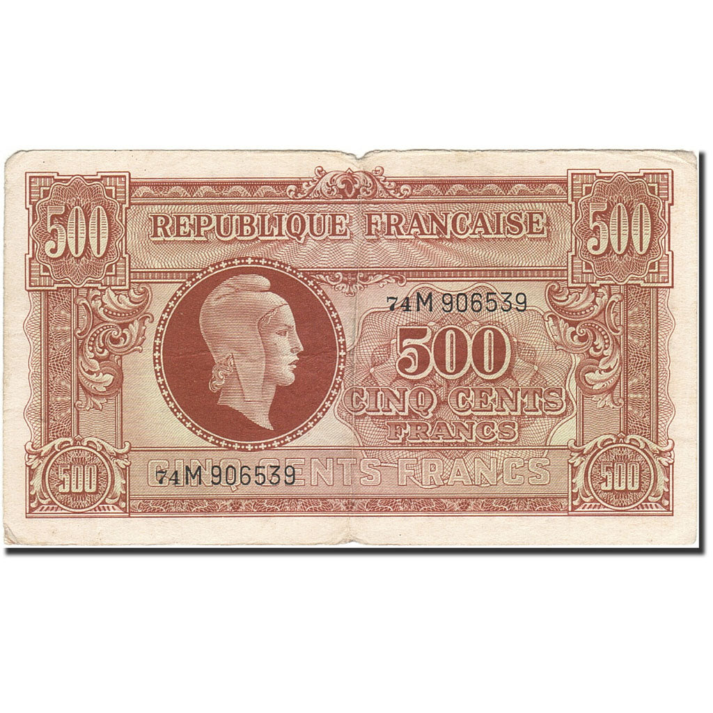 Frankrijk, 500 Francs, 1945, 1945-06-04, B+, Fayette:VF11.2, KM:106