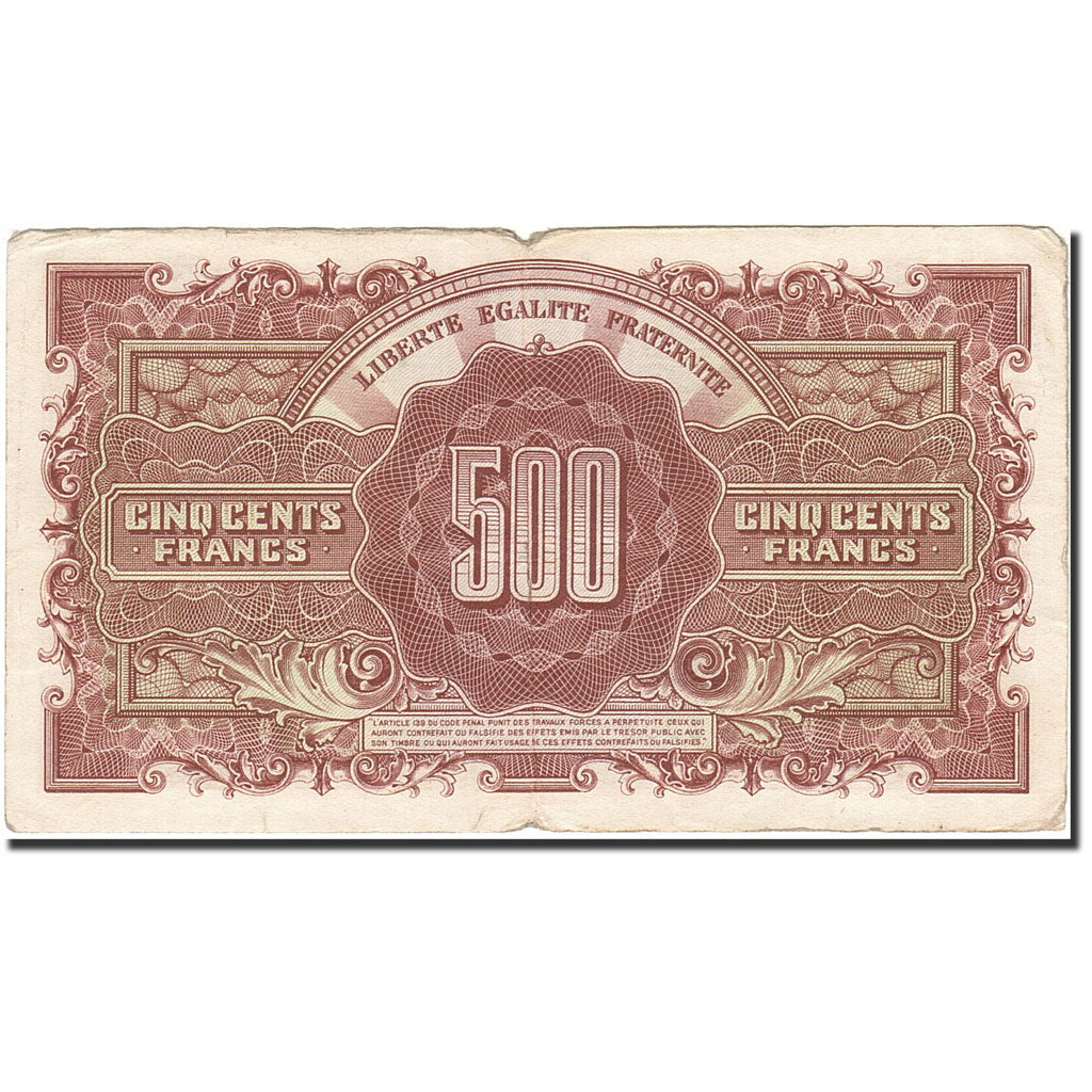 Frankrijk, 500 Francs, 1945, 1945-06-04, B+, Fayette:VF11.2, KM:106
