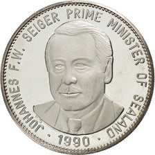 SEALAND, 100 Dollars, 1990, KM #6, MS(63), Silver, 38.6, 31.01