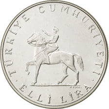 TURKEY, 50 Lira, 1972, KM #901, MS(63), Silver, 34, 19.85