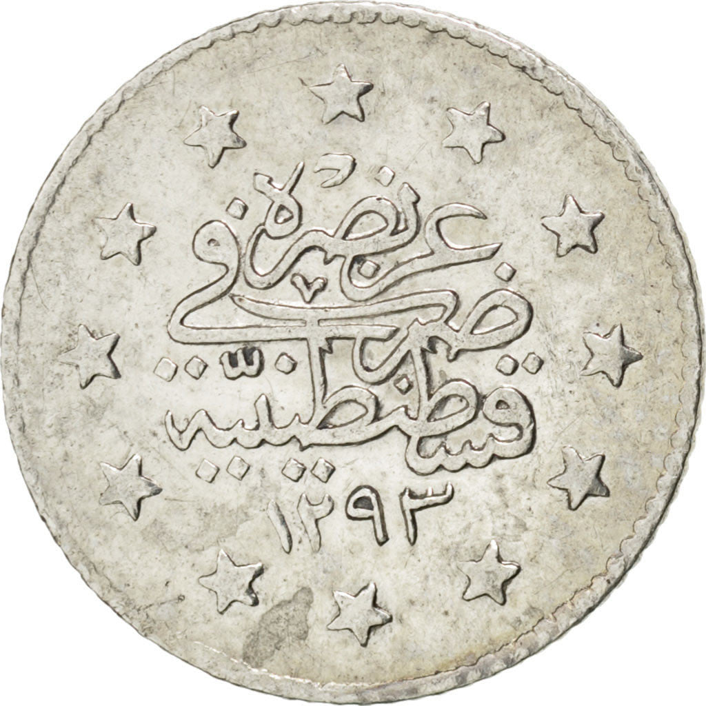 Coin, Turkey, Abdul Hamid II, Kurush, 1904, Qustantiniyah, AU(55-58), Silver