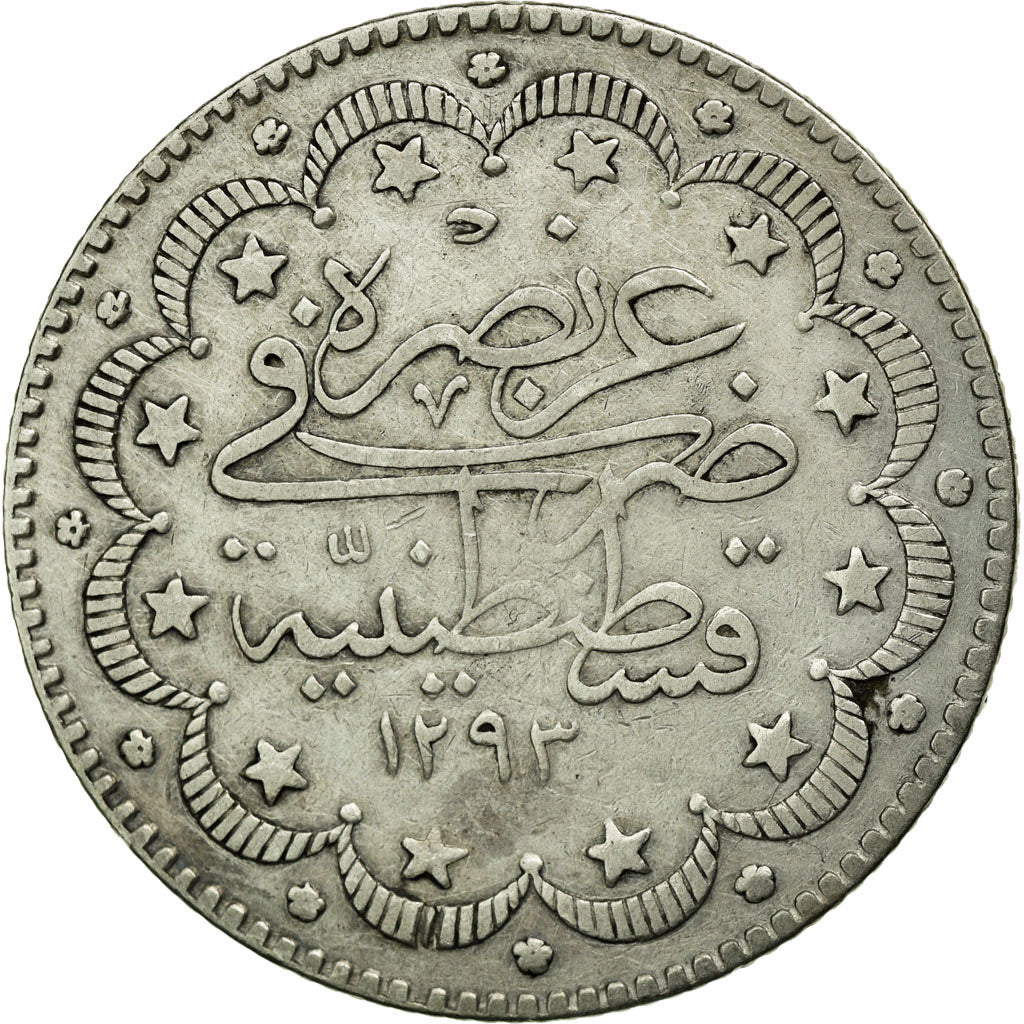 Coin, Turkey, Abdul Hamid II, 10 Kurush, 1907, EF(40-45), Silver, KM:738