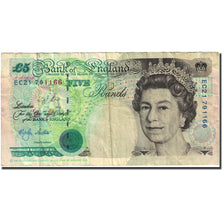 Banknote, Great Britain, 5 Pounds, 1990-1992, 1999-2002, KM:382c, VF(20-25)