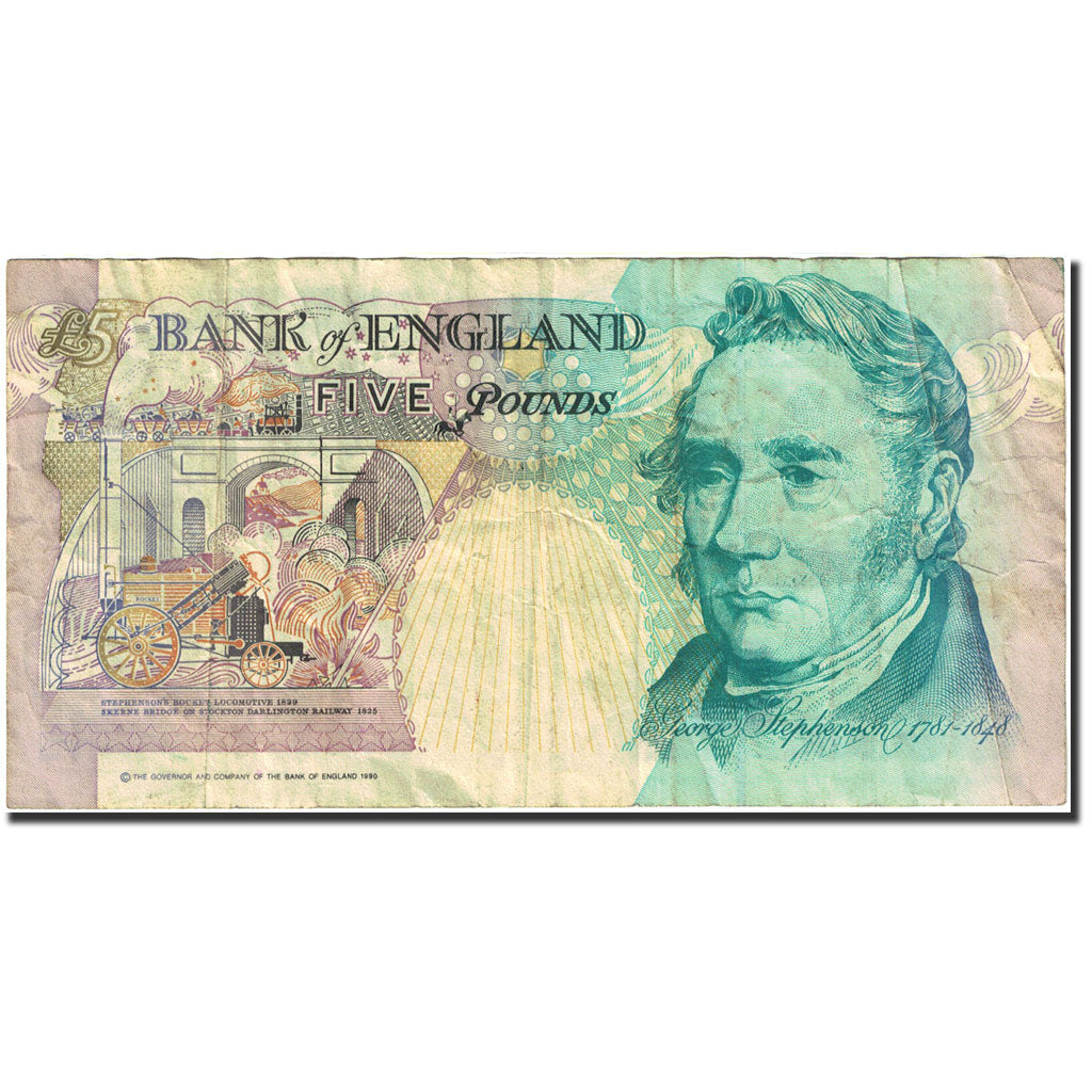 Banknote, Great Britain, 5 Pounds, 1990-1992, 1999-2002, KM:382c, VF(20-25)