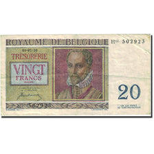 Banknote, Belgium, 20 Francs, 1948-1950, 1950-07-01, KM:132a, VF(30-35)