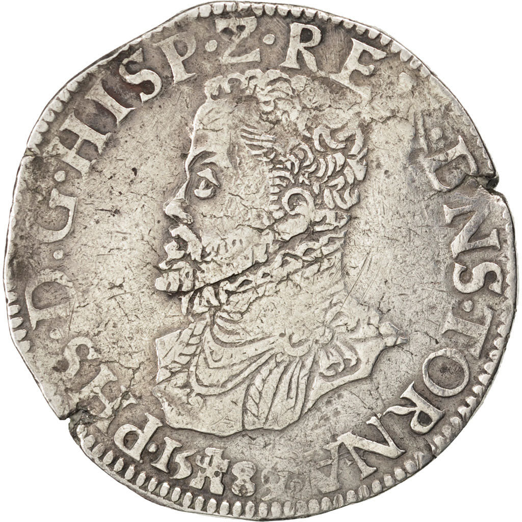 Belgium, Ecu, 1589, Tournai, VF(20-25), Silver, 34.44