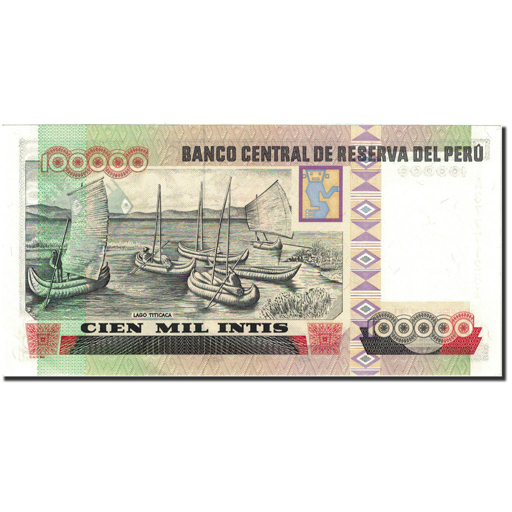 Banknote, Peru, 100,000 Intis, 1985-1991, 1989-12-21, UNC(60-62)